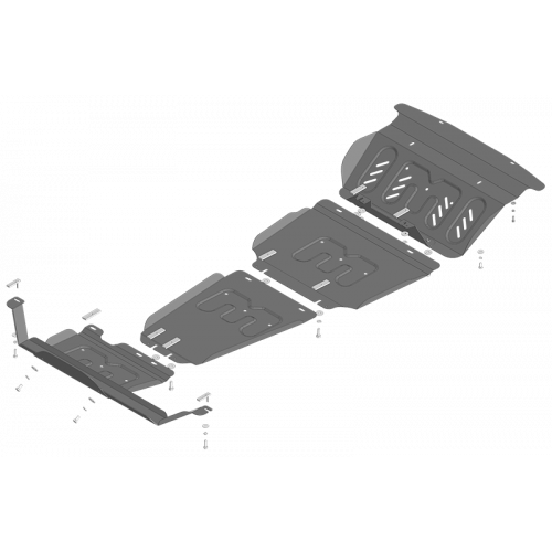Защита Картера двигателя, КПП, Радиатора, Раздаточной коробки MOTODOR для Jac T8 2019-, Сталь 2 мм - Арт. 78303